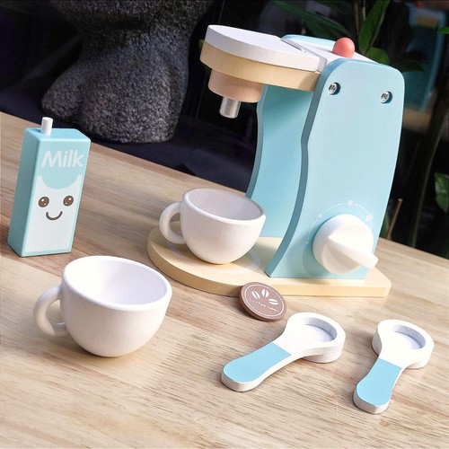 Wooden toy coffee maker set - wooden,