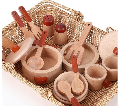 Wooden play kitchen - play,