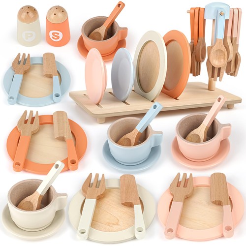 Wooden tea set for toddlers - for,