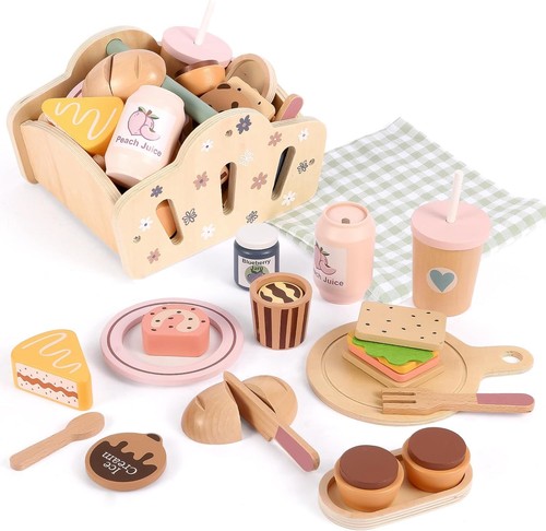 Wooden play food set for - play,