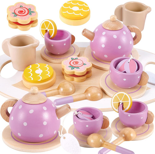 Kids wooden toy - kids, tea
