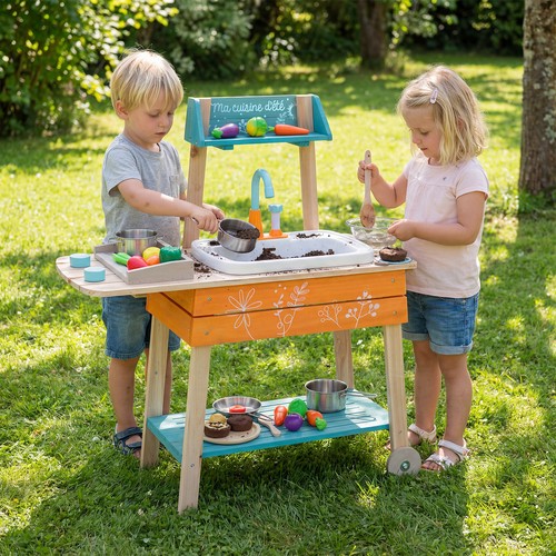 Wooden toy kitchen playset - wooden,