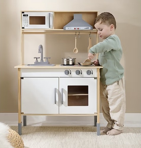 Wooden white kitchen pretend - white,