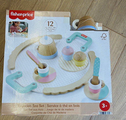 Fisher price wooden tea - wooden, set