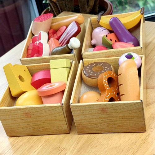 Wooden play kitchen food set - kitchen,