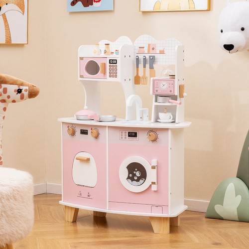 Wooden kids kitchen playset - wooden,