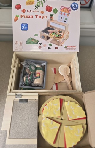 Wooden pizza counter toy - wooden,