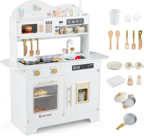 Wooden toy kitchen - toy, kitchen,