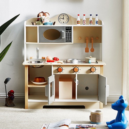 Large wooden play kitchen - kitchen, kids