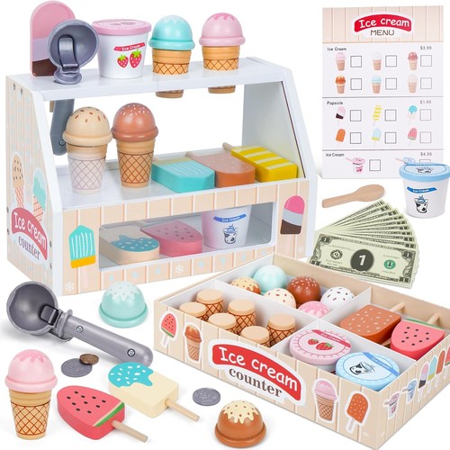 Wooden ice cream - ice, counter