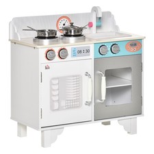 HOMCOM Kids Wooden Toy Kitchen