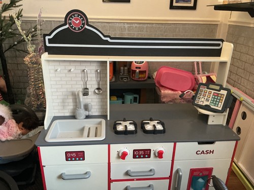 Kids wooden toy kitchen - wooden,