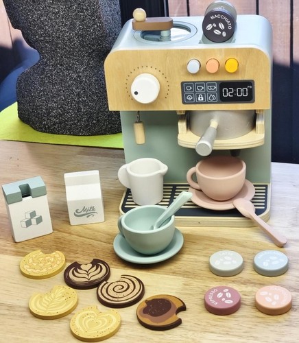 Wooden coffee maker toy set - coffee,