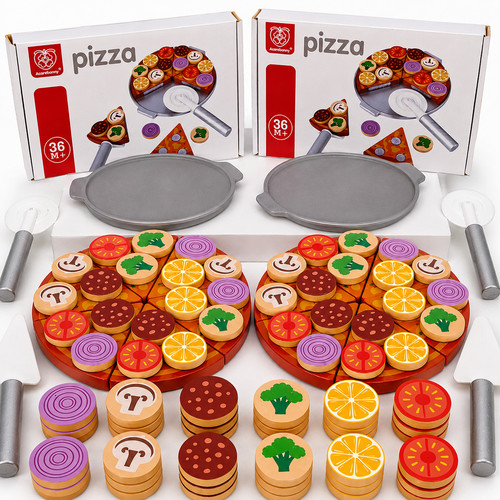 60pcs wooden pizza - 60pcs, cutting